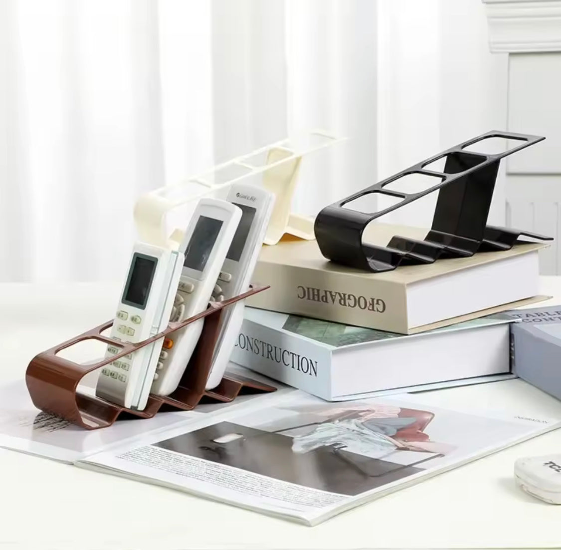 4 Slots Remote Control Storage Holder, AC Remote Control Station Rack, Desktop Stand Home Storage 4 Slots Remote Control Storage Holder, AC Remote Control Station Rack, Desktop Stand Home Storage